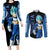 Vegeta Blue Dragon Ball Anime Couples Matching Long Sleeve Bodycon Dress and Long Sleeve Button Shirt