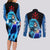 Vegeta Blue Dragon Ball Anime Couples Matching Long Sleeve Bodycon Dress and Long Sleeve Button Shirt