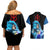 Vegeta Blue Dragon Ball Anime Couples Matching Off Shoulder Short Dress and Hawaiian Shirt