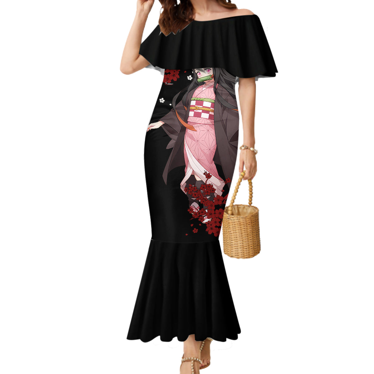 Nezuko Kamado Hoodie Demon Slayer Mermaid Dress