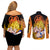 Goku Super Saiyan - Dragon Ball Couples Matching Off Shoulder Short Dress and Long Sleeve Button Shirt