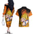 Goku Super Saiyan - Dragon Ball Couples Matching Off The Shoulder Long Sleeve Dress and Hawaiian Shirt