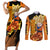 Goku Super Saiyan - Dragon Ball Couples Matching Short Sleeve Bodycon Dress and Long Sleeve Button Shirt