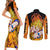 Goku Super Saiyan - Dragon Ball Couples Matching Short Sleeve Bodycon Dress and Long Sleeve Button Shirt