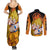 Goku Super Saiyan - Dragon Ball Couples Matching Summer Maxi Dress and Long Sleeve Button Shirt