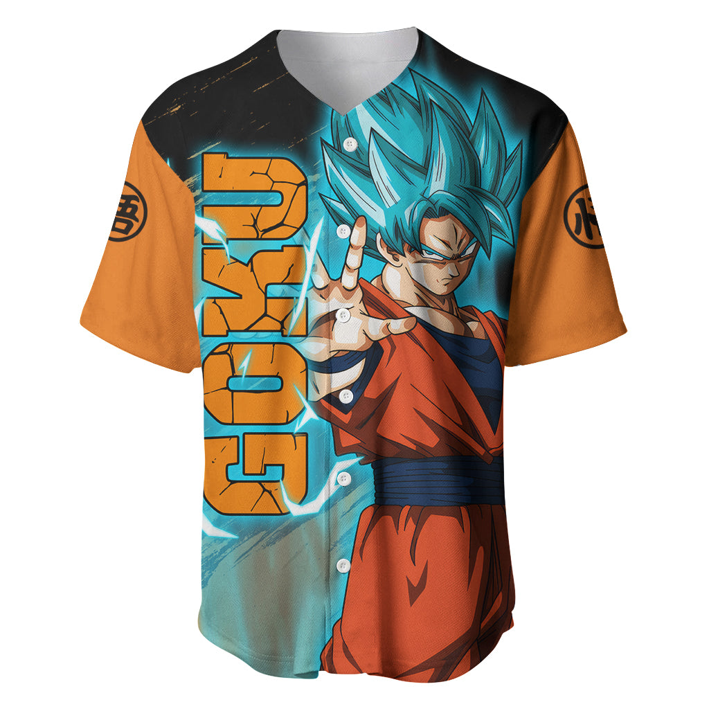 Goku Blue Anime - Dragon Ball Baseball Jersey