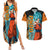 Goku Blue Anime - Dragon Ball Couples Matching Summer Maxi Dress and Hawaiian Shirt