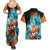 Goku Blue Anime - Dragon Ball Couples Matching Summer Maxi Dress and Hawaiian Shirt