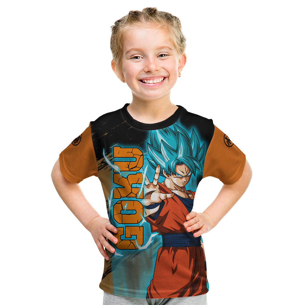 Goku Blue Anime - Dragon Ball Kid T Shirt