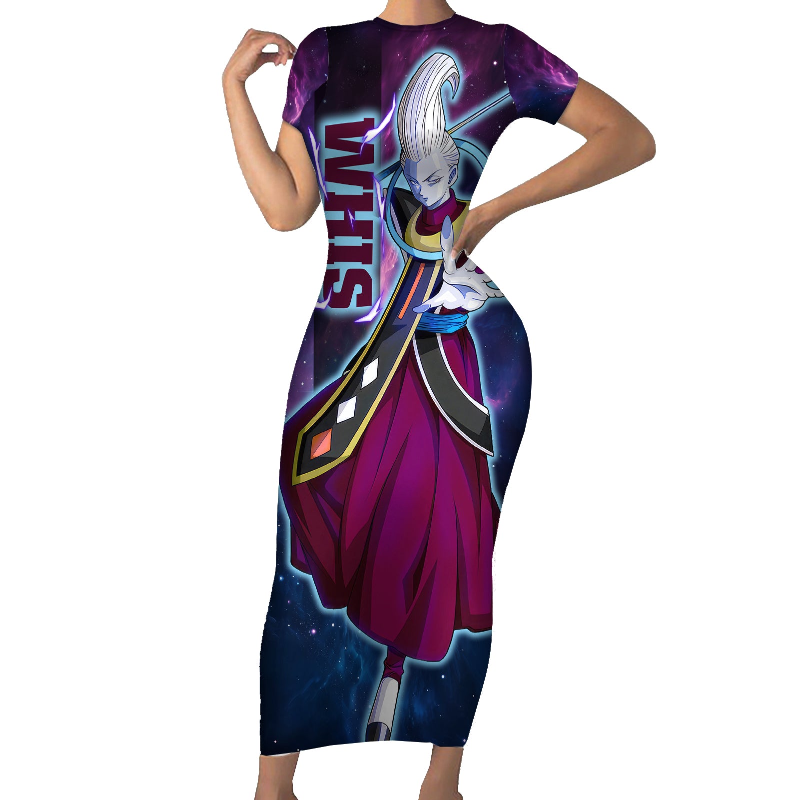 Whis - Dragon Ball Short Sleeve Bodycon Dress