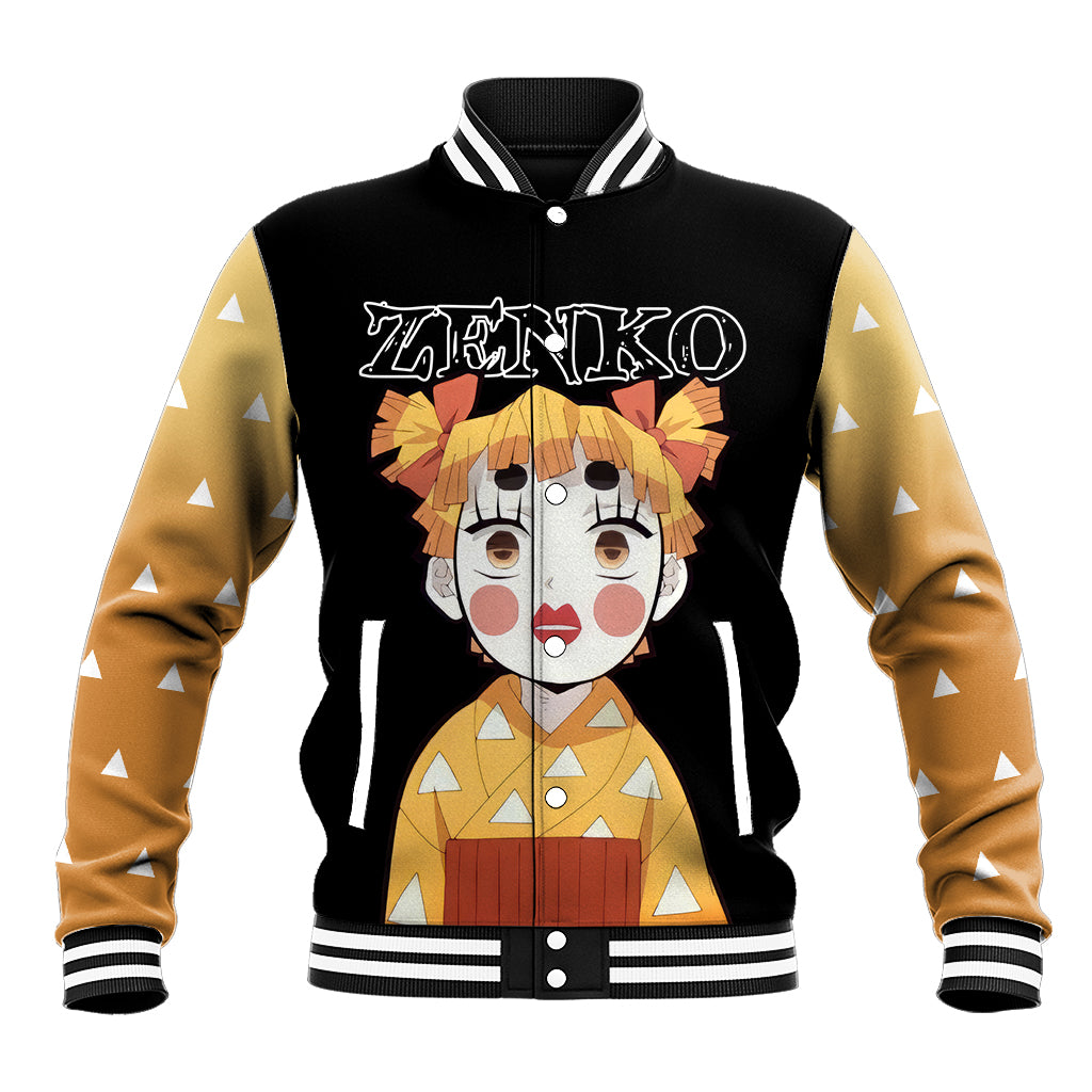 Zenitsu Zenko Demon Slayer Baseball Jacket Funny Face