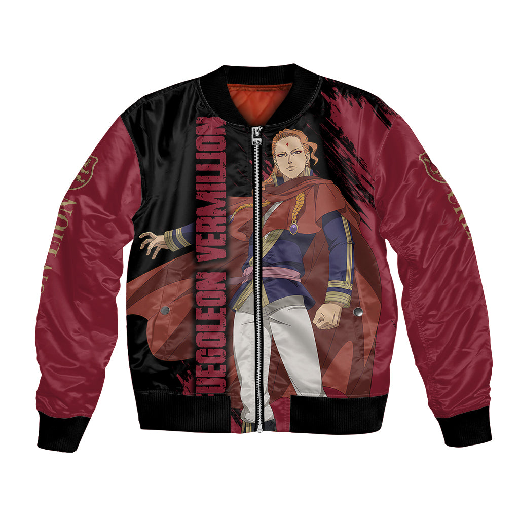 Crimson Lion Fuegoleon Vermillion Bomber Jacket Black Clover