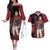 Crimson Lion Fuegoleon Vermillion Couples Matching Off The Shoulder Long Sleeve Dress and Hawaiian Shirt Black Clover