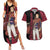 Crimson Lion Fuegoleon Vermillion Couples Matching Summer Maxi Dress and Hawaiian Shirt Black Clover