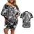 Judeau Berserk Couples Matching Off Shoulder Short Dress and Hawaiian Shirt Grunge Style