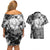 Judeau Berserk Couples Matching Off Shoulder Short Dress and Hawaiian Shirt Grunge Style