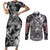 Judeau Berserk Couples Matching Short Sleeve Bodycon Dress and Long Sleeve Button Shirt Grunge Style