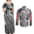 Serpico Berserk Couples Matching Off Shoulder Maxi Dress and Long Sleeve Button Shirt Grunge Style