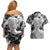 Serpico Berserk Couples Matching Off Shoulder Short Dress and Hawaiian Shirt Grunge Style