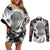 Serpico Berserk Couples Matching Off Shoulder Short Dress and Long Sleeve Button Shirt Grunge Style