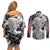 Serpico Berserk Couples Matching Off Shoulder Short Dress and Long Sleeve Button Shirt Grunge Style