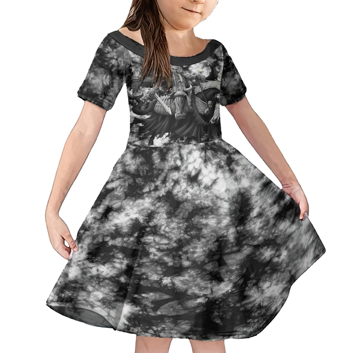 The Skull Knight Berserk Kid Short Sleeve Dress Anime Grunge Style