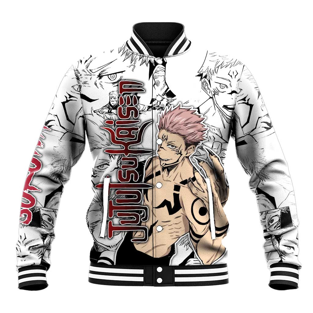 Sukuna - Jujutsu Kaisen Baseball Jacket Pattern Anime Mix Manga Style