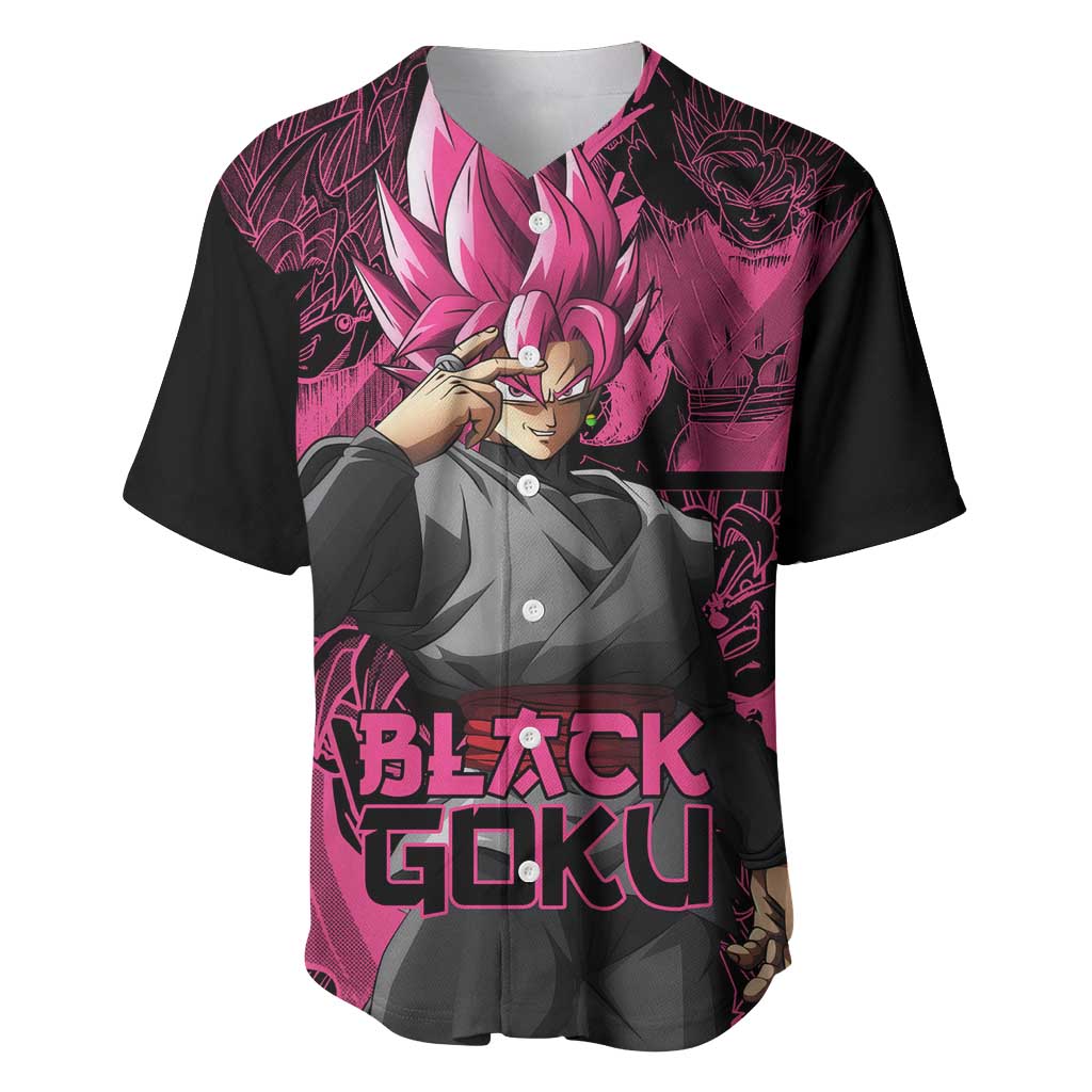 Goku Black Rose - Dragon Ball Baseball Jersey Pattern Anime Mix Manga Style