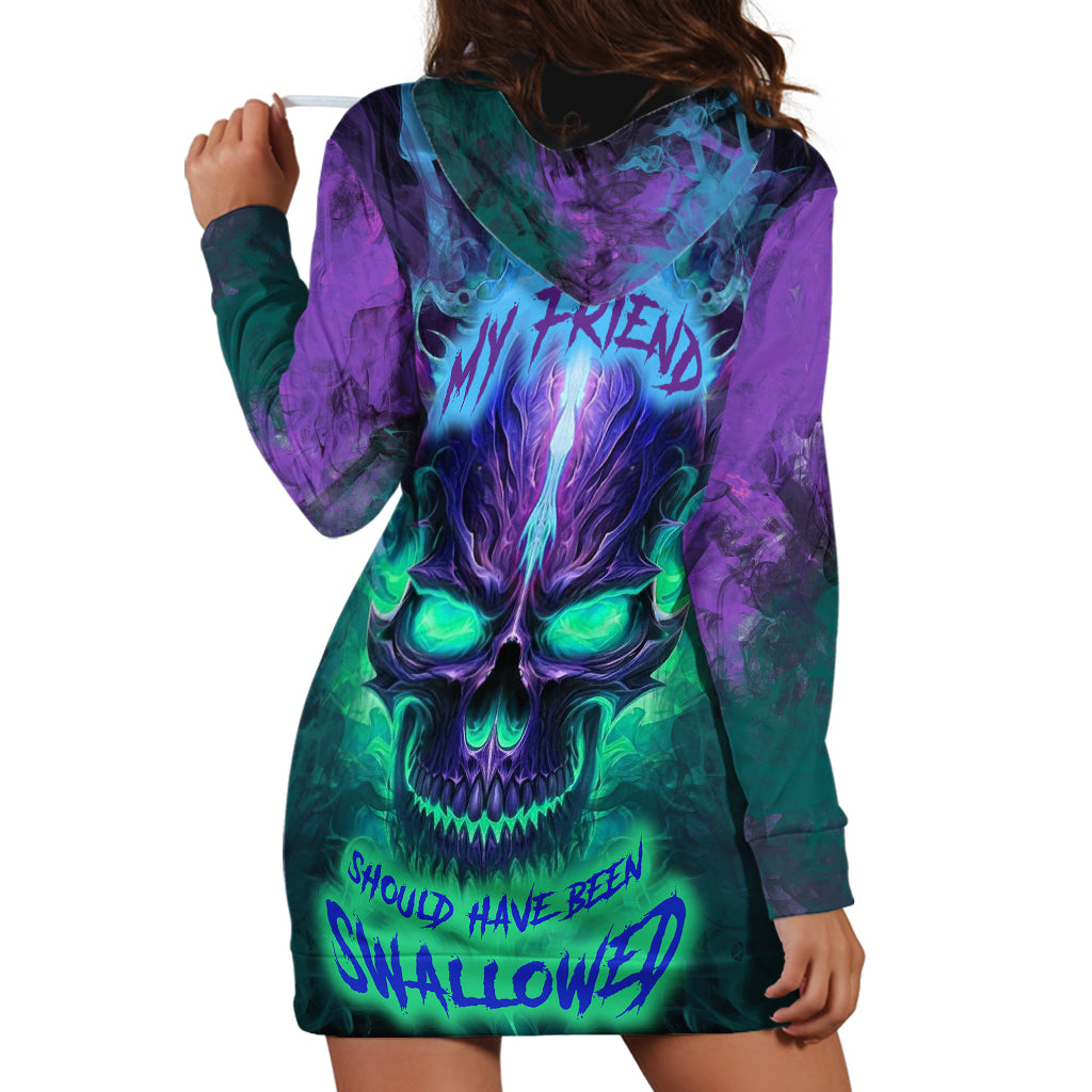 you-my-friend-should-have-been-swallowed-skull-hoodie-dress