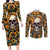 shine-like-a-sunflower-skull-couples-matching-long-sleeve-bodycon-dress-and-long-sleeve-button-shirts