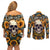 shine-like-a-sunflower-skull-couples-matching-off-shoulder-short-dress-and-long-sleeve-button-shirts