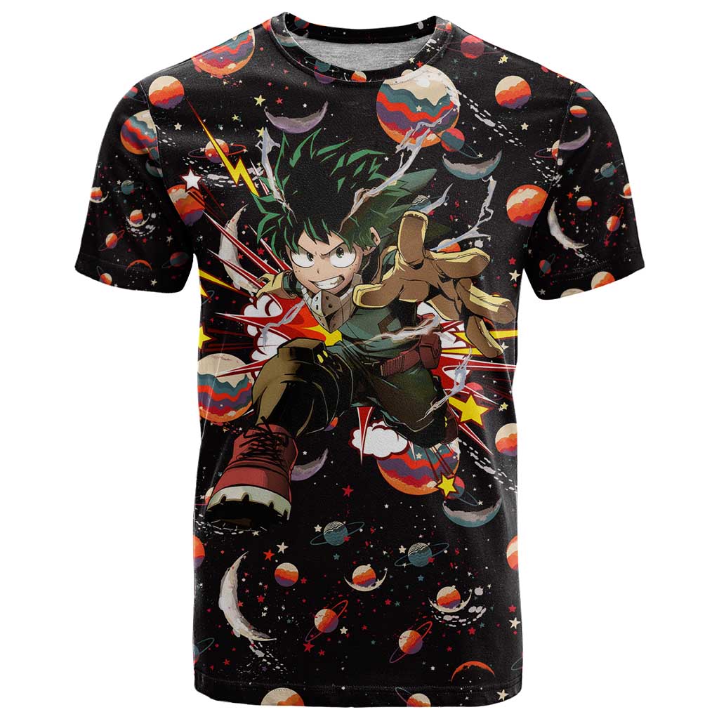 Retro Universe Deku My Hero Academia T Shirt Anime Mid Cosmic Pattern Style