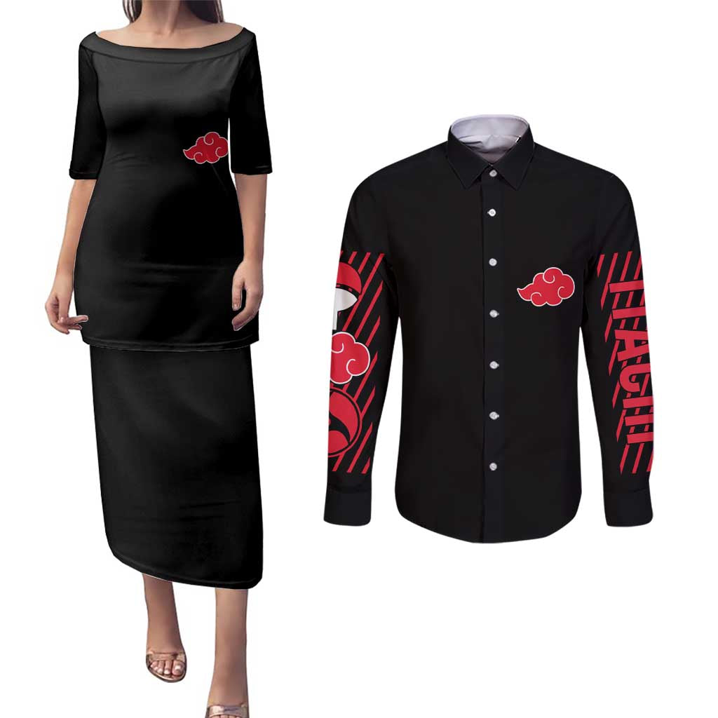 Uchiha Itachi V3 Naruto Couples Matching Puletasi and Long Sleeve Button Shirt Anime Style