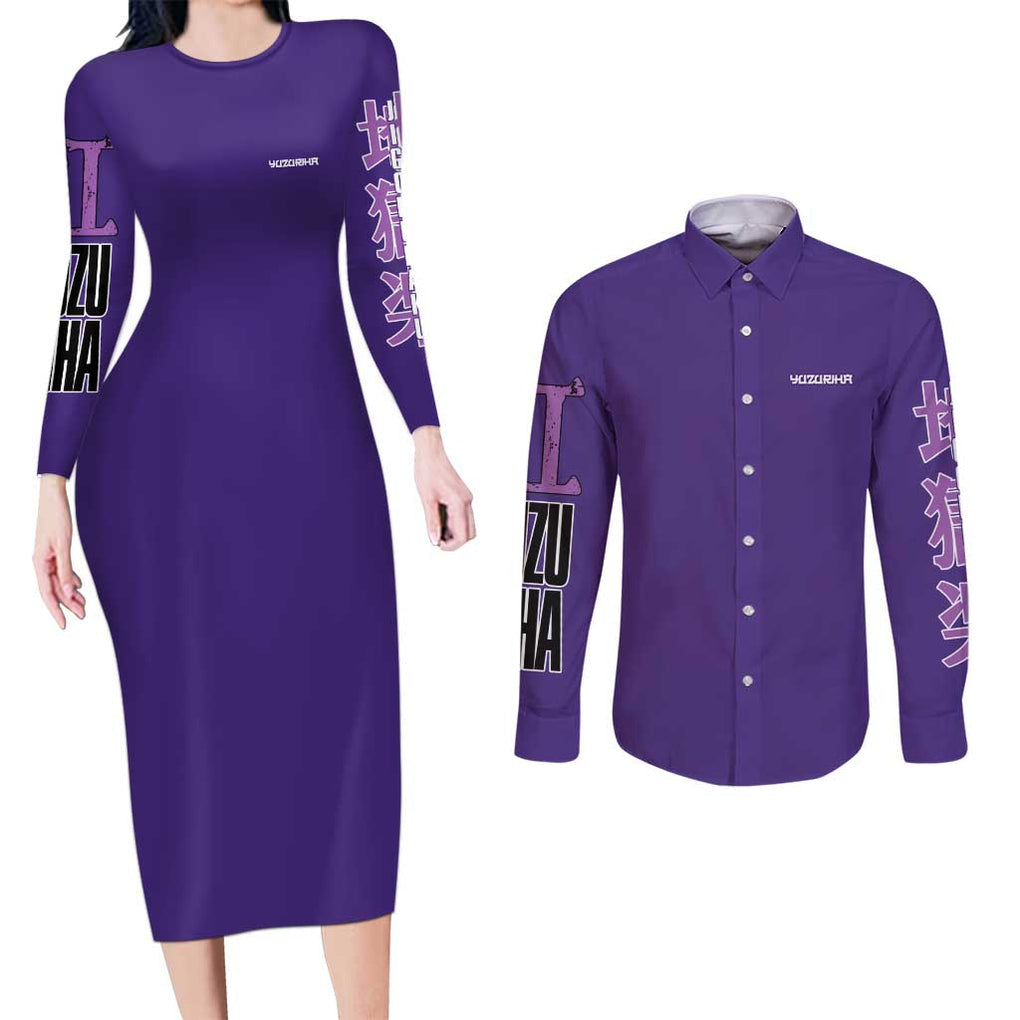 Yuzuriha Hell’s Paradise Couples Matching Long Sleeve Bodycon Dress and Long Sleeve Button Shirt Anime Style