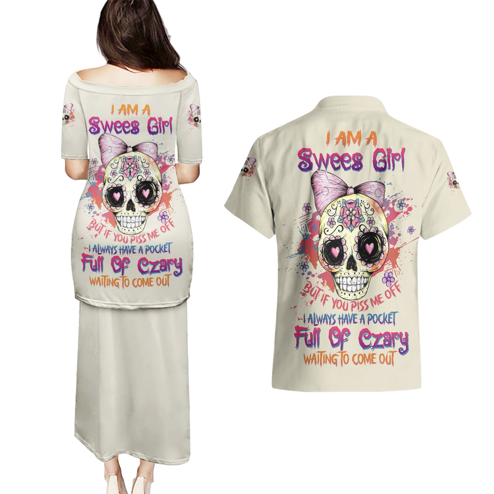 i-am-a-sweet-girl-skull-couples-matching-puletasi-dress-and-hawaiian-shirt