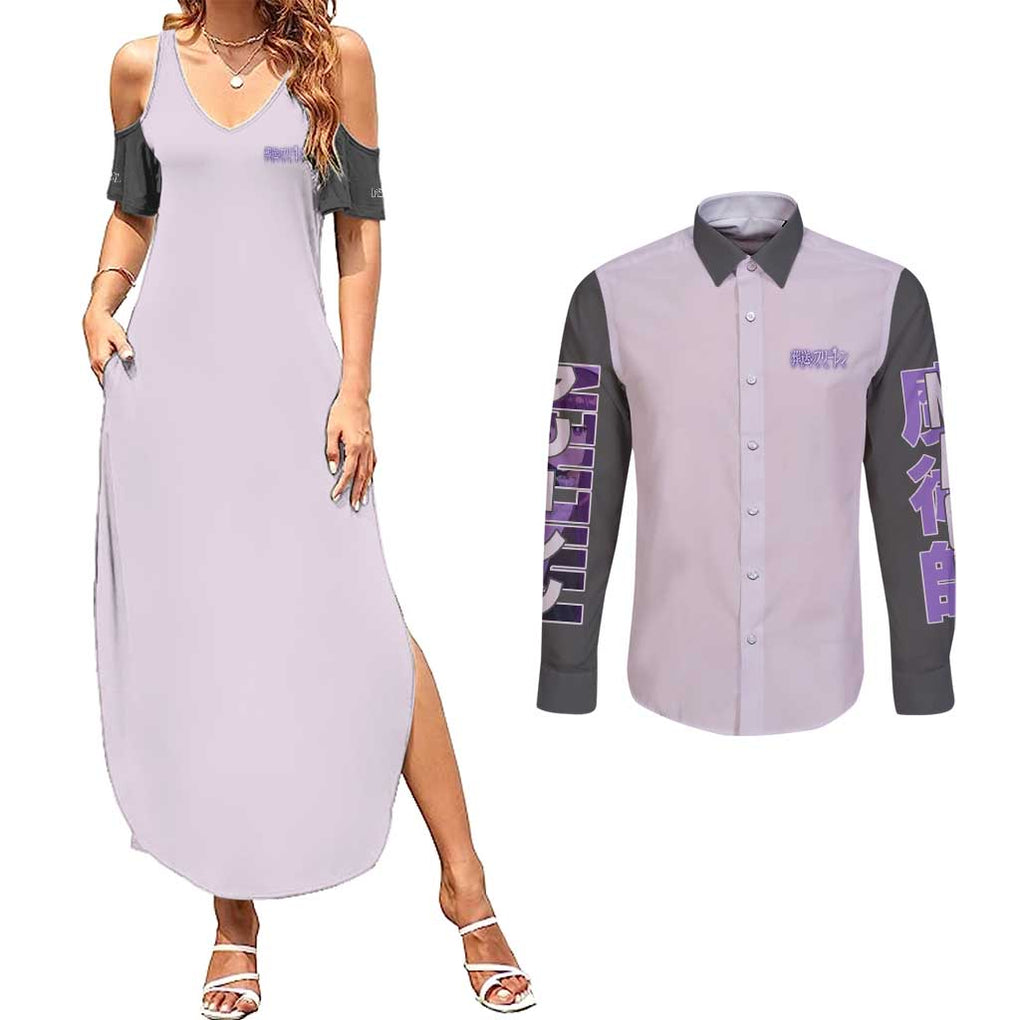 Fern Frieren Beyond Journey’s End Couples Matching Summer Maxi Dress and Long Sleeve Button Shirt Japan Anime Style