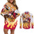 Kyojuro Rengoku - Flame Hashira Anime Couples Matching Off Shoulder Short Dress and Long Sleeve Button Shirt