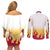 Kyojuro Rengoku - Flame Hashira Anime Couples Matching Off Shoulder Short Dress and Long Sleeve Button Shirt