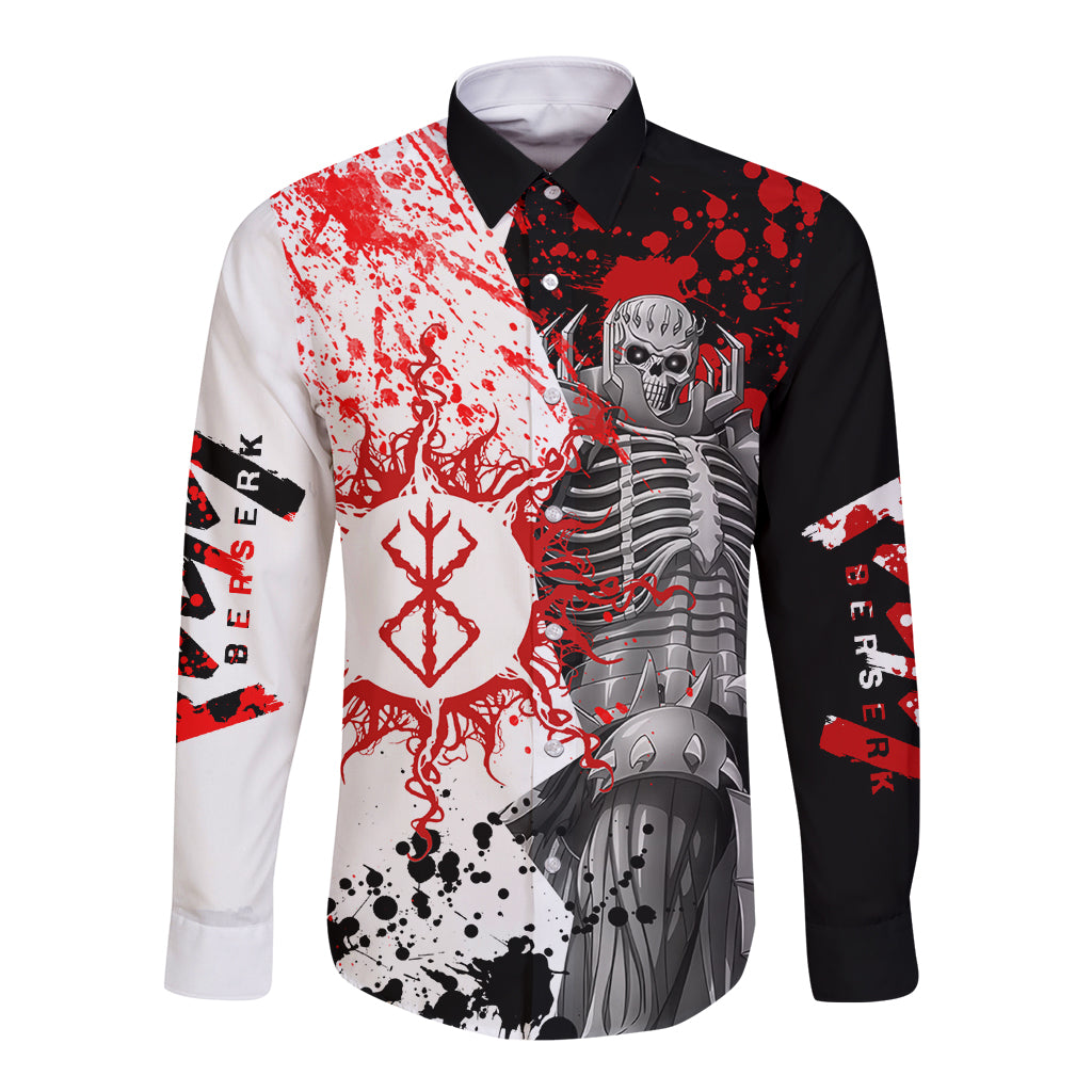 The Skull Knight Berserk Long Sleeve Button Shirt Anime Japan Style