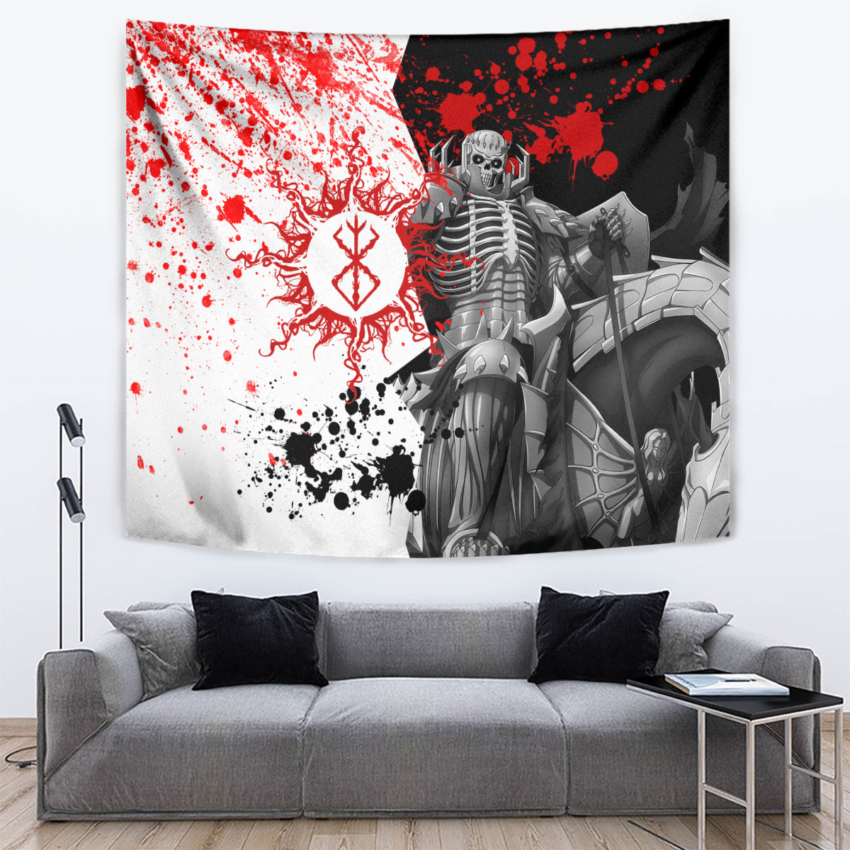 The Skull Knight Berserk Tapestry Anime Japan Style