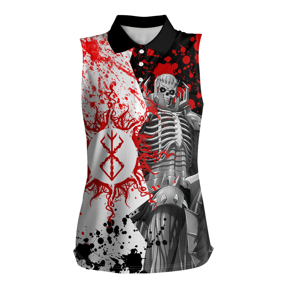 The Skull Knight Berserk Women Sleeveless Polo Shirt Anime Japan Style