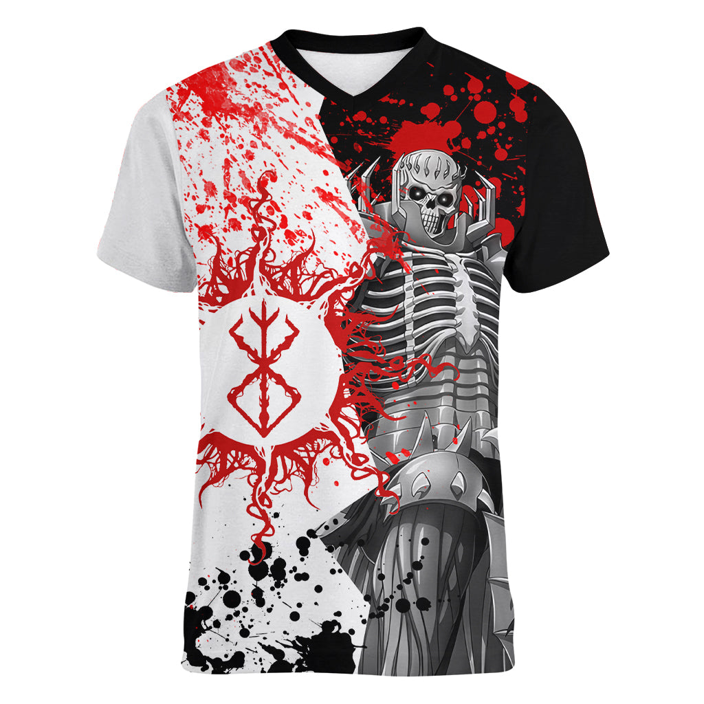 The Skull Knight Berserk Women V-Neck T-Shirt Anime Japan Style