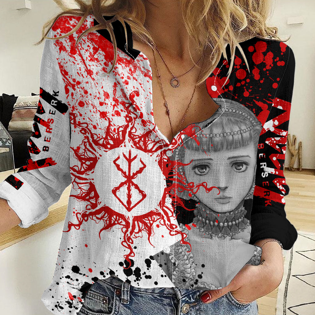 Farnese de Vandimion Berserk Women Casual Shirt Grunge Blood Style