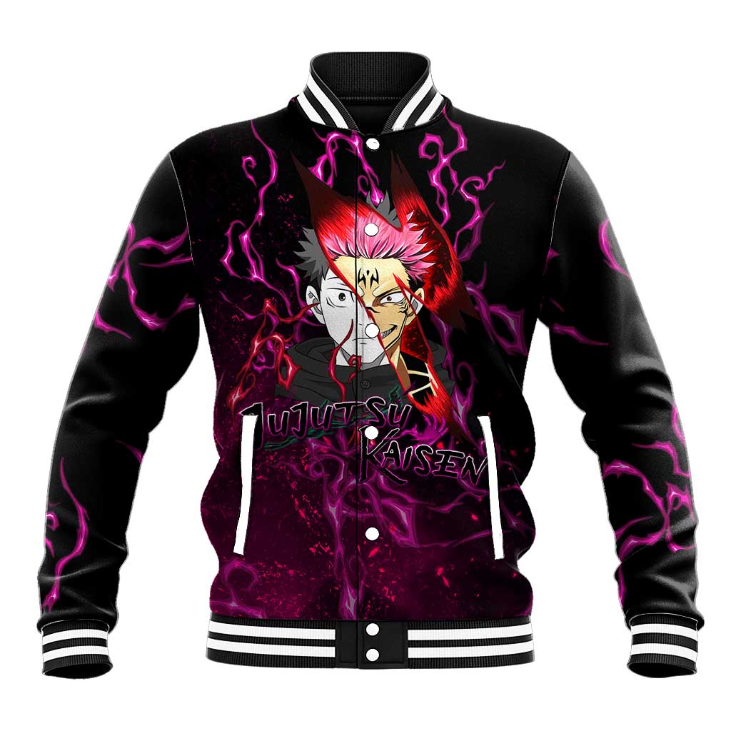 Itadori Yuji & Ryomen Sukuna - Jujutsu Kaisen Baseball Jacket Pattern Anime Mix Manga Style