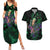 Roronoa Zoro - One Piece Couples Matching Summer Maxi Dress and Hawaiian Shirt Haki Pattern Anime Style