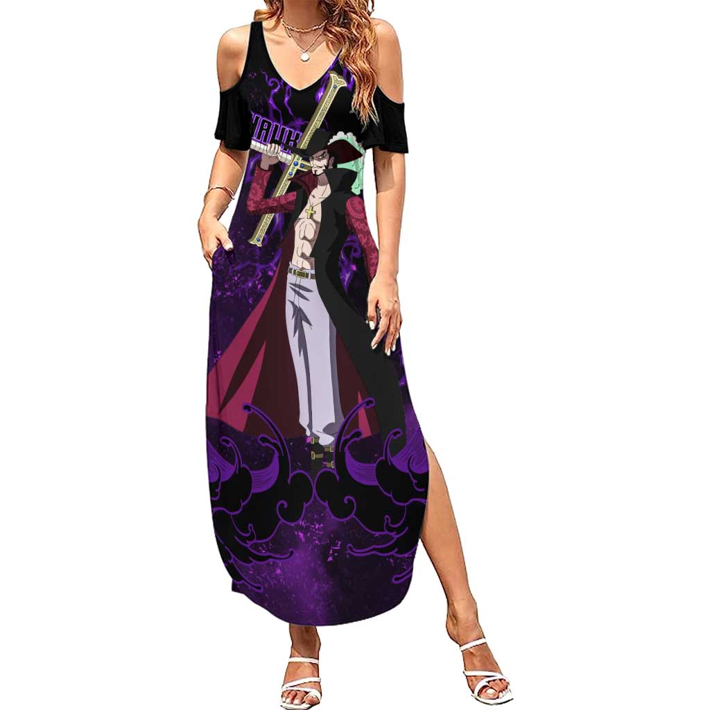 Dracule Mihawk - One Piece Summer Maxi Dress Haki Pattern Anime Style