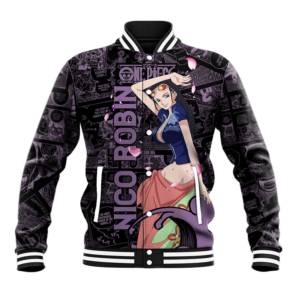 Nico Robin - One Piece Baseball Jacket Pattern Manga Mix Anime Style