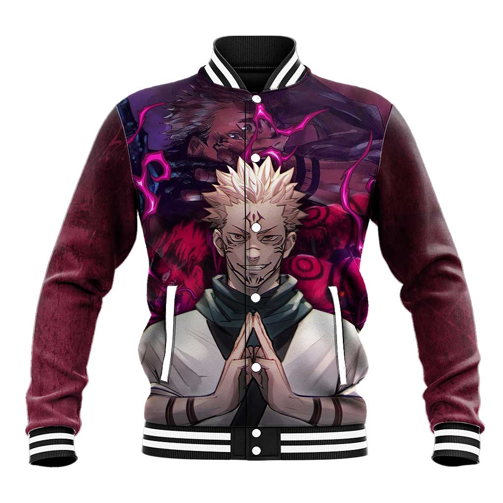 Ryomen Sukuna - Jujutsu Kaisen Baseball Jacket Pattern Anime Mix Manga Style