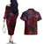 Ryomen Sukuna - Jujutsu Kaisen Couples Matching Off The Shoulder Long Sleeve Dress and Hawaiian Shirt Pattern Anime Mix Manga Style