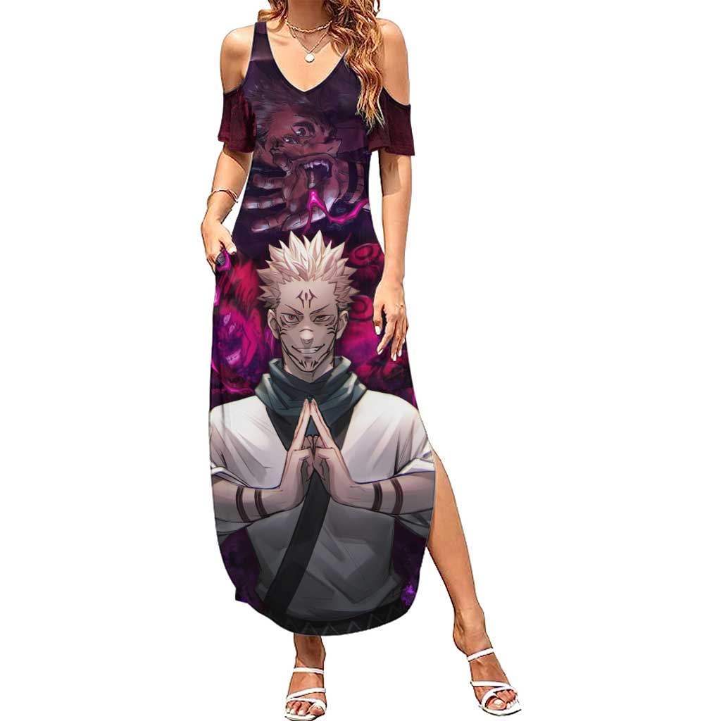 Ryomen Sukuna - Jujutsu Kaisen Summer Maxi Dress Pattern Anime Mix Manga Style